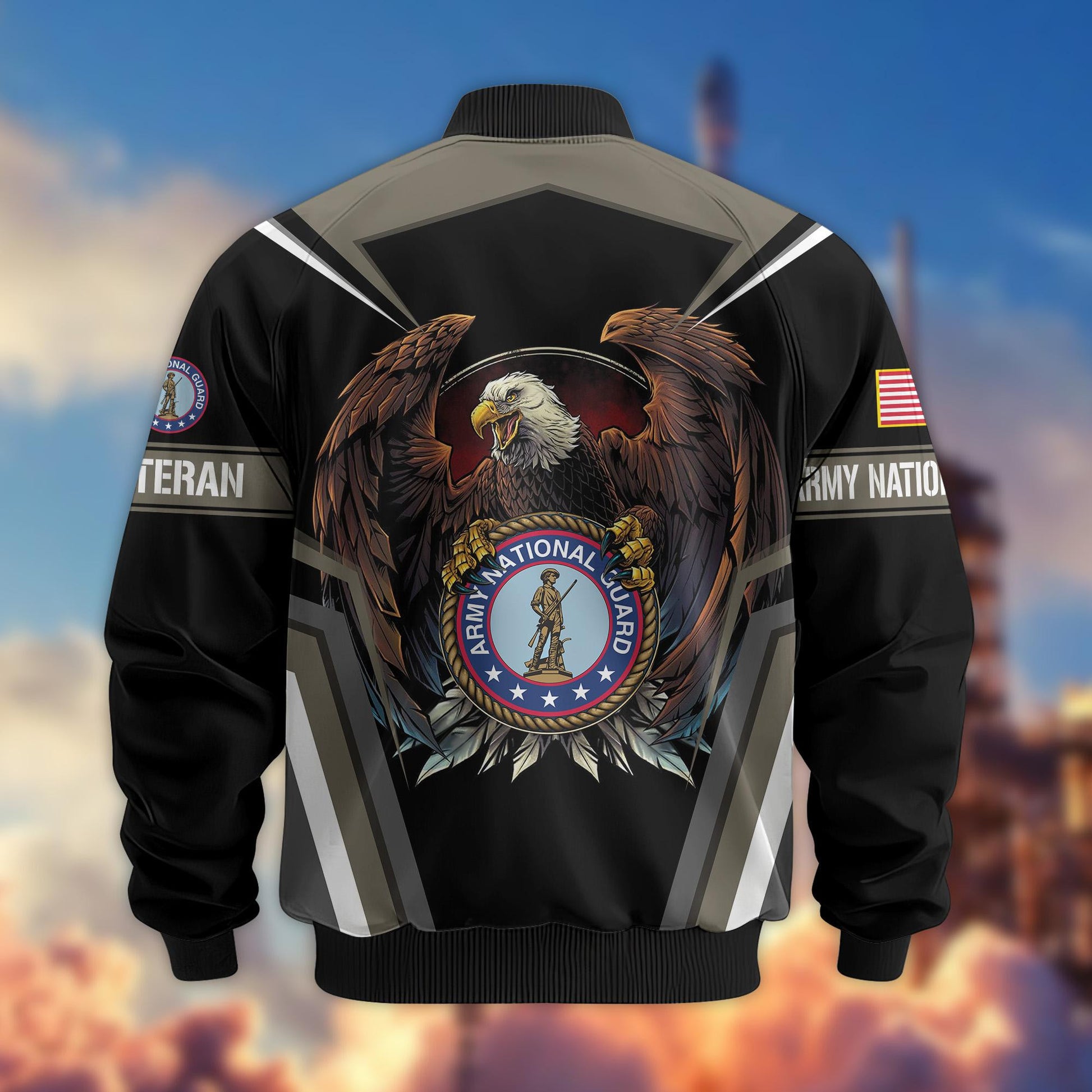Premium Army National Guard Veteran Bomber Jacket VPVC800308, Gifts For Army National Guard Veteran