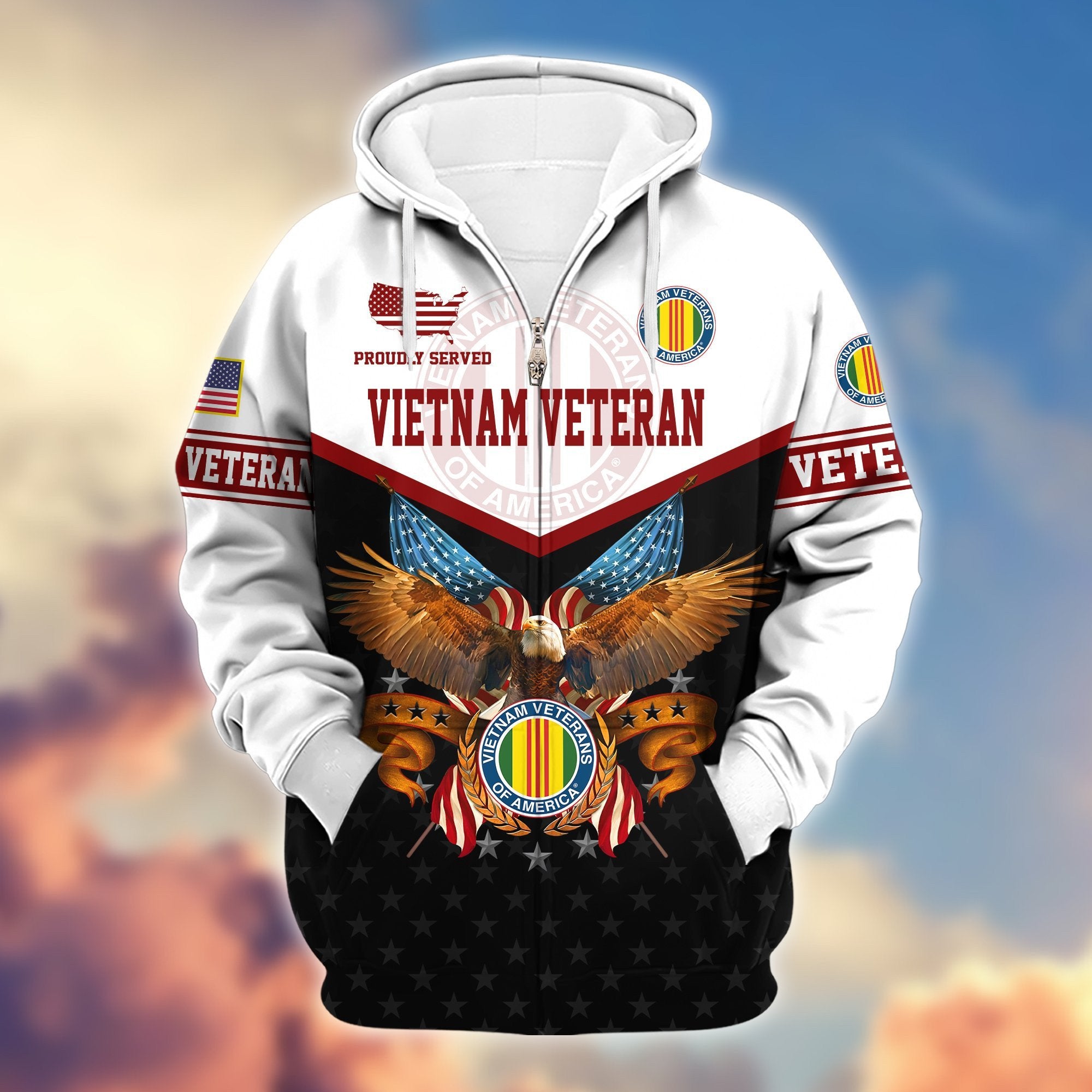 Premium US Veterans Zip Hoodie BPVC130902, Gifts For US Veterans, Gifts For Veterans Day