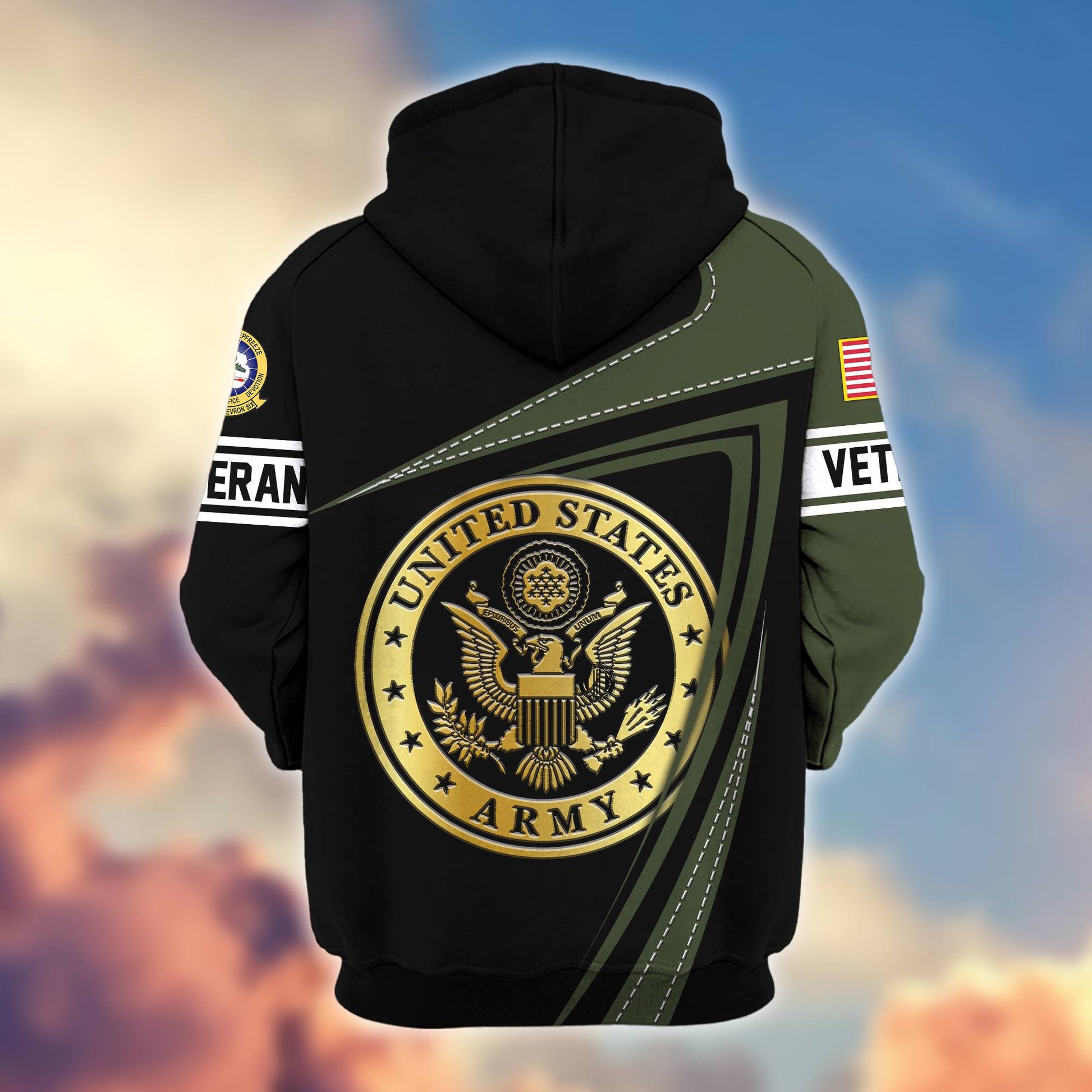 Premium US Army, 1st Armored Division and VXE-6 Operation Deep Freeze Zip Hoodie BPVC140910