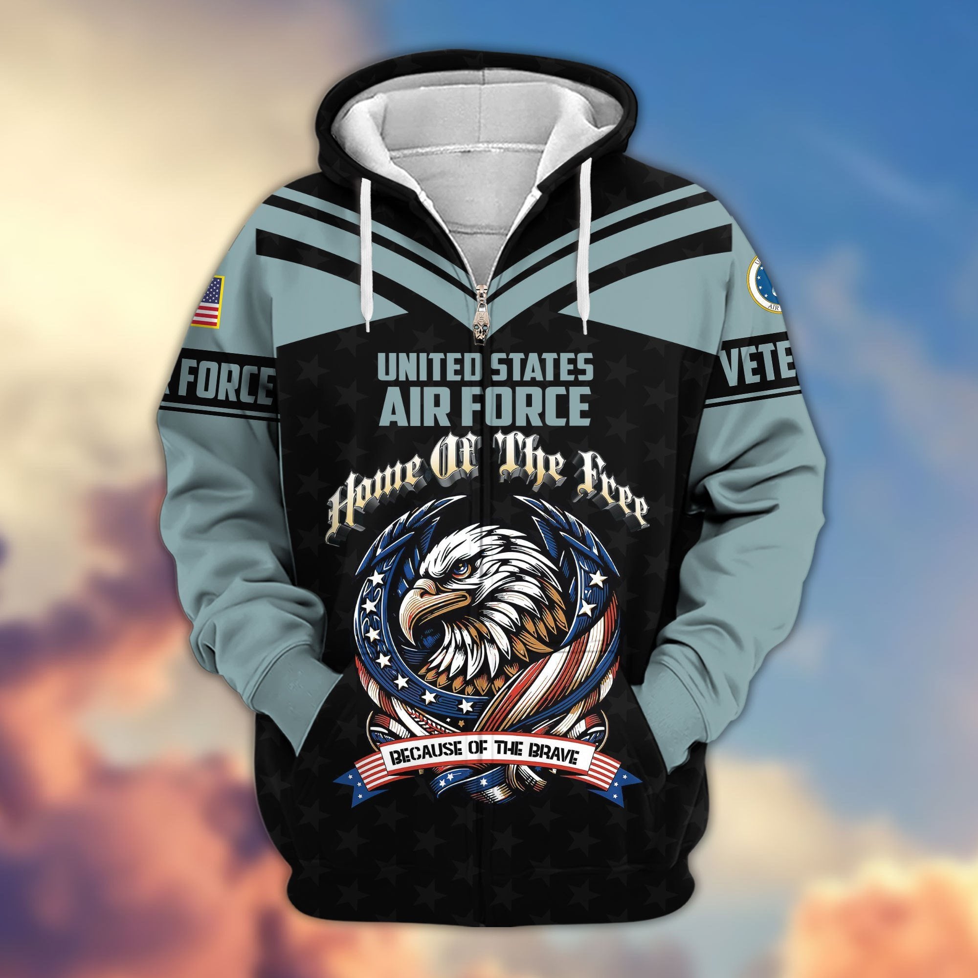 Premium US Veterans Zip Hoodie APHN120911, Gifts For US Veterans, Gifts For Veterans Day, Gifts For Father's Day