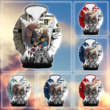 Premium All Gave Some Some Gave All US Veterans Zip Hoodie BPVC130903, Gifts For US Veterans, Gifts For Veterans Day