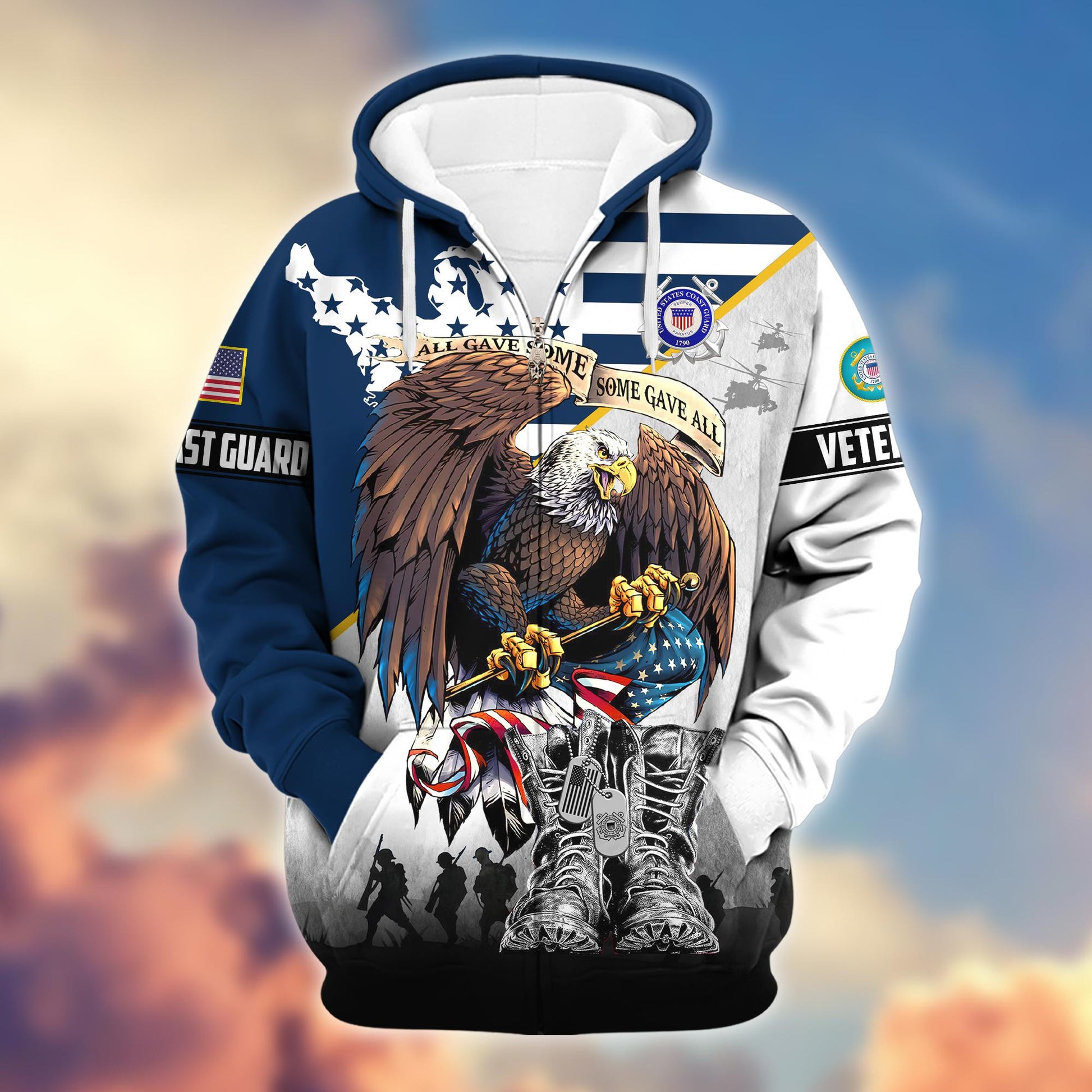 Premium All Gave Some Some Gave All US Veterans Zip Hoodie BPVC130903, Gifts For US Veterans, Gifts For Veterans Day