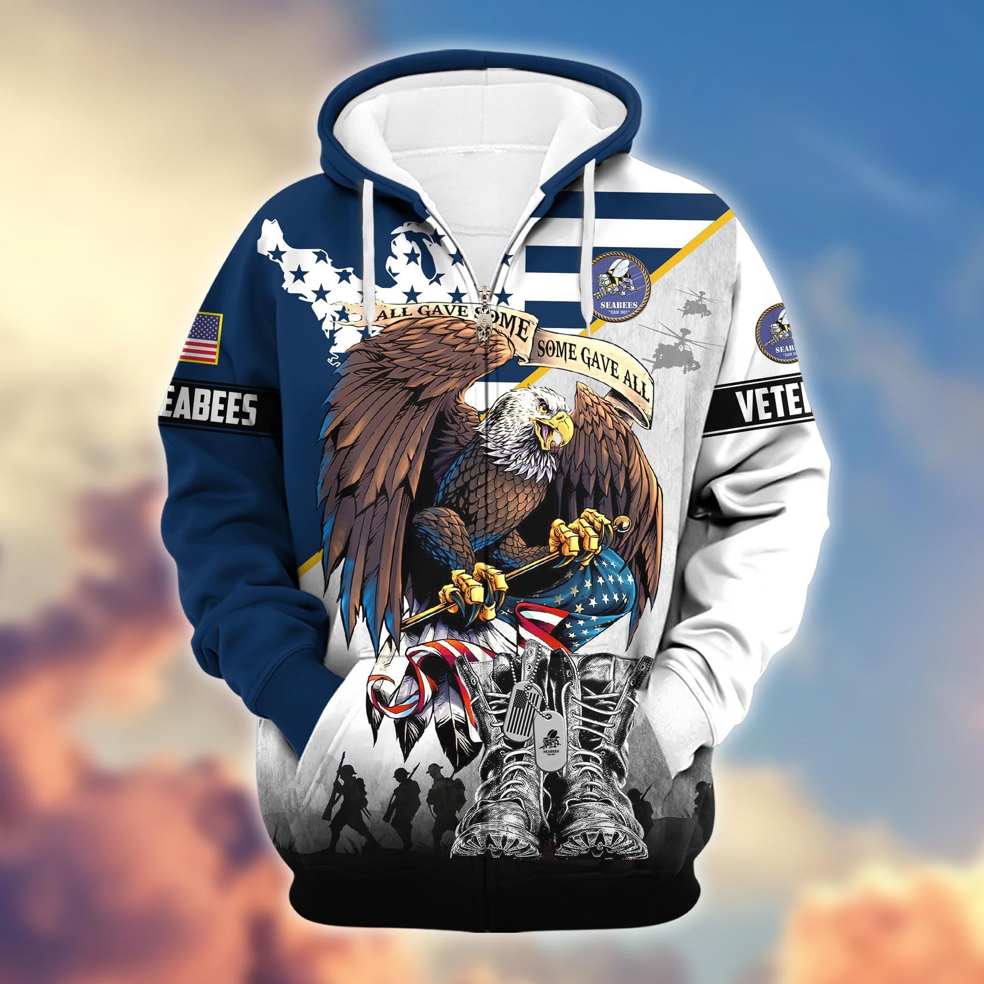 Premium All Gave Some Some Gave All US Veterans Zip Hoodie BPVC130903, Gifts For US Veterans, Gifts For Veterans Day