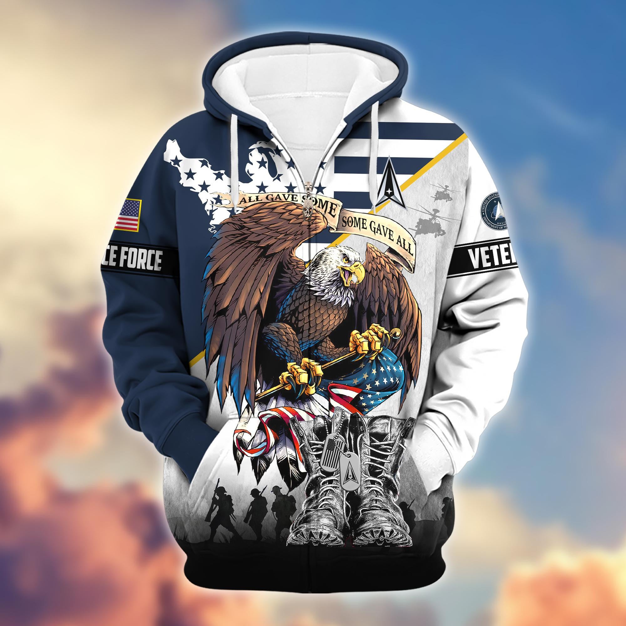 Premium All Gave Some Some Gave All US Veterans Zip Hoodie BPVC130903, Gifts For US Veterans, Gifts For Veterans Day