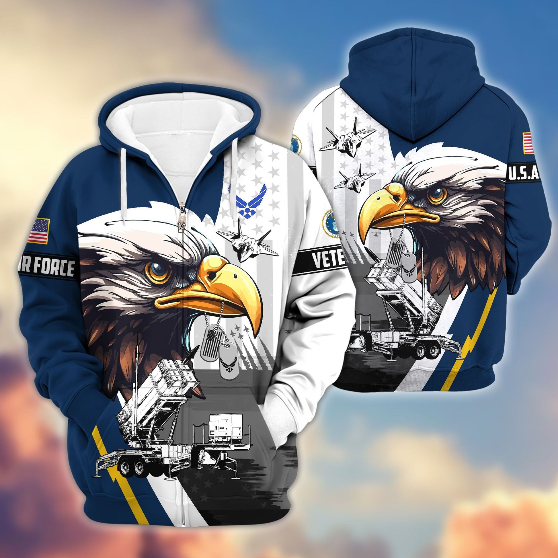 Premium US Veterans Zip Hoodie BPVC160901, Gifts For US Veterans, Gifts For Veterans Day