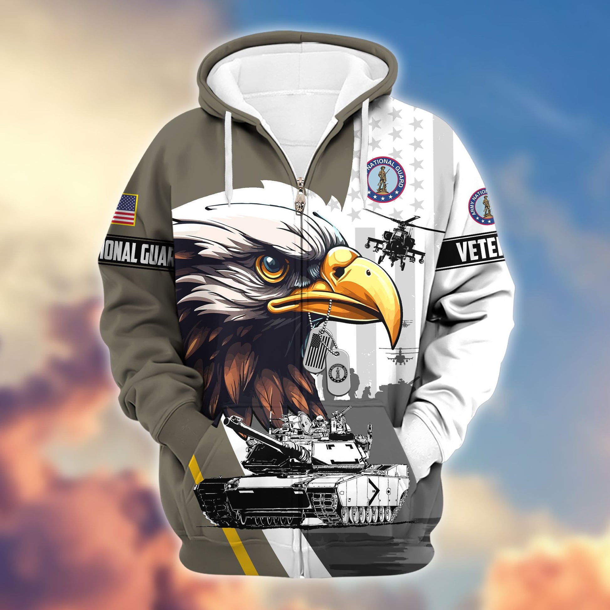 Premium US Veterans Zip Hoodie BPVC160901, Gifts For US Veterans, Gifts For Veterans Day