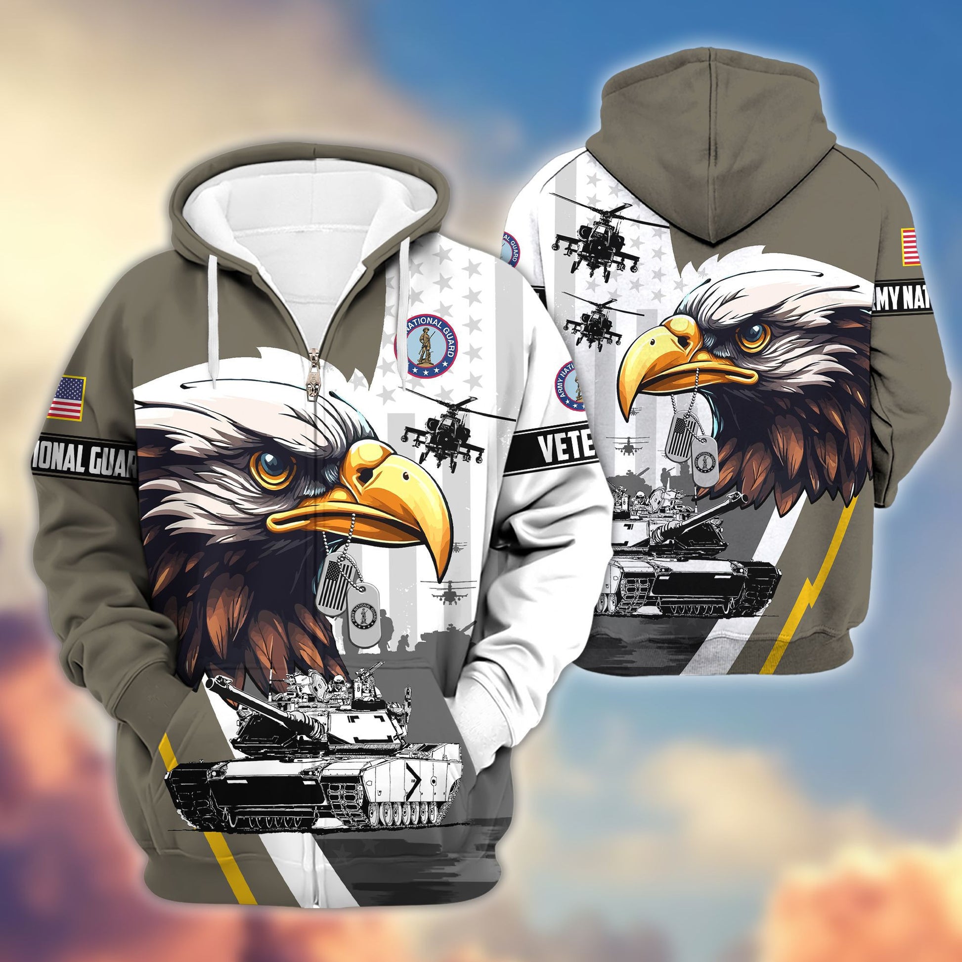 Premium US Veterans Zip Hoodie BPVC160901, Gifts For US Veterans, Gifts For Veterans Day