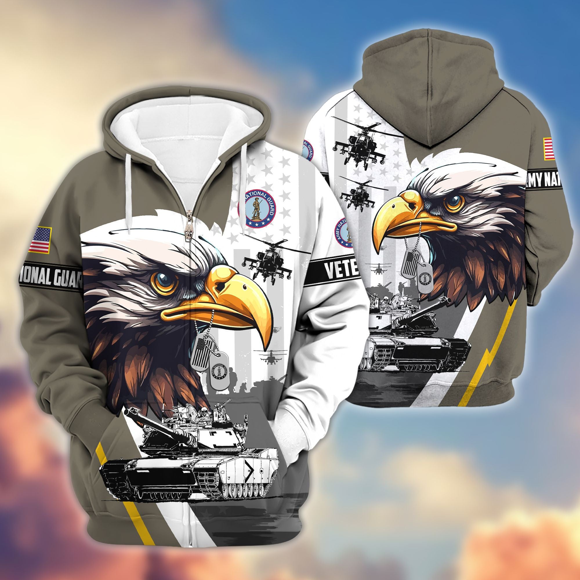 Premium US Veterans Zip Hoodie BPVC160901, Gifts For US Veterans, Gifts For Veterans Day