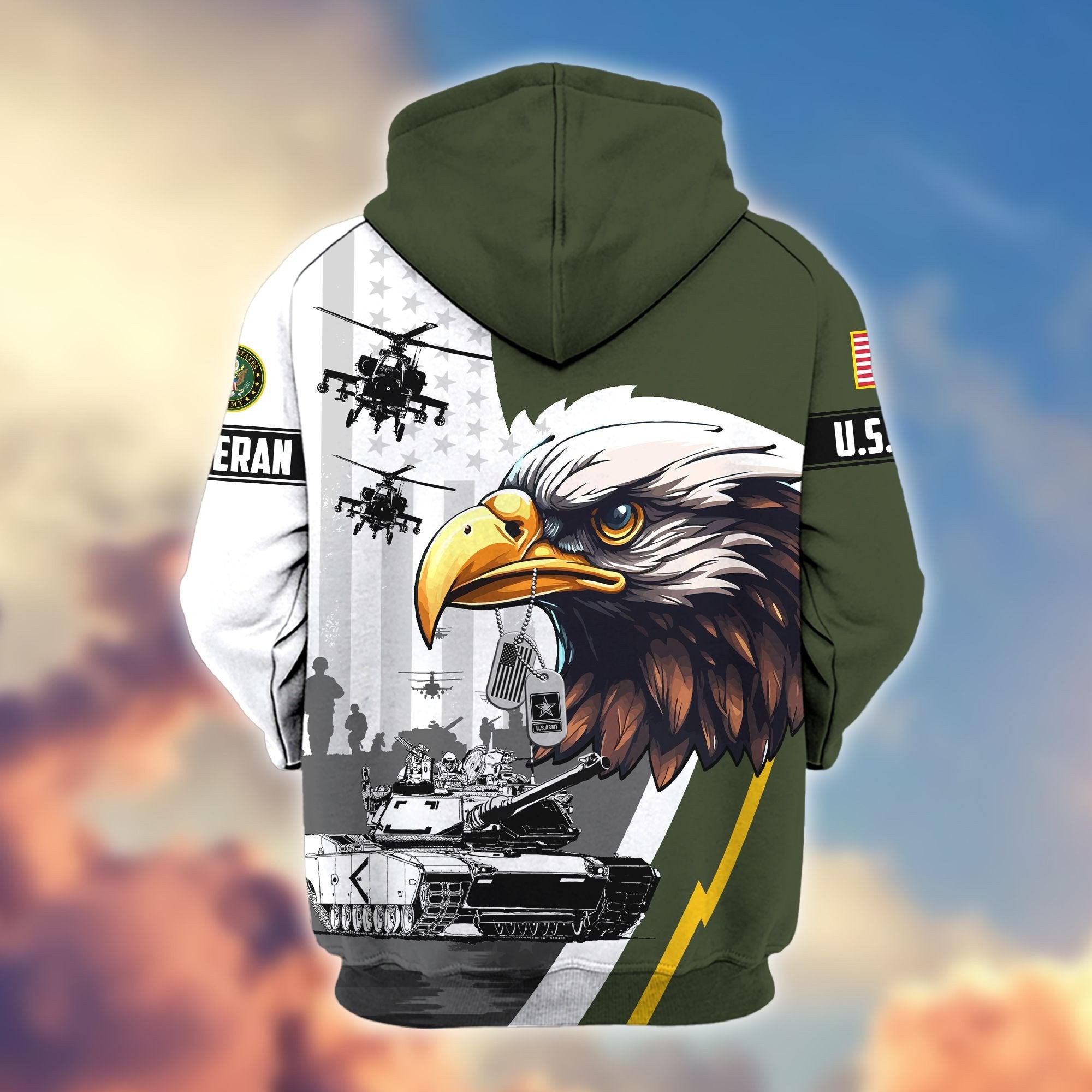 Premium US Veterans Zip Hoodie BPVC160901, Gifts For US Veterans, Gifts For Veterans Day