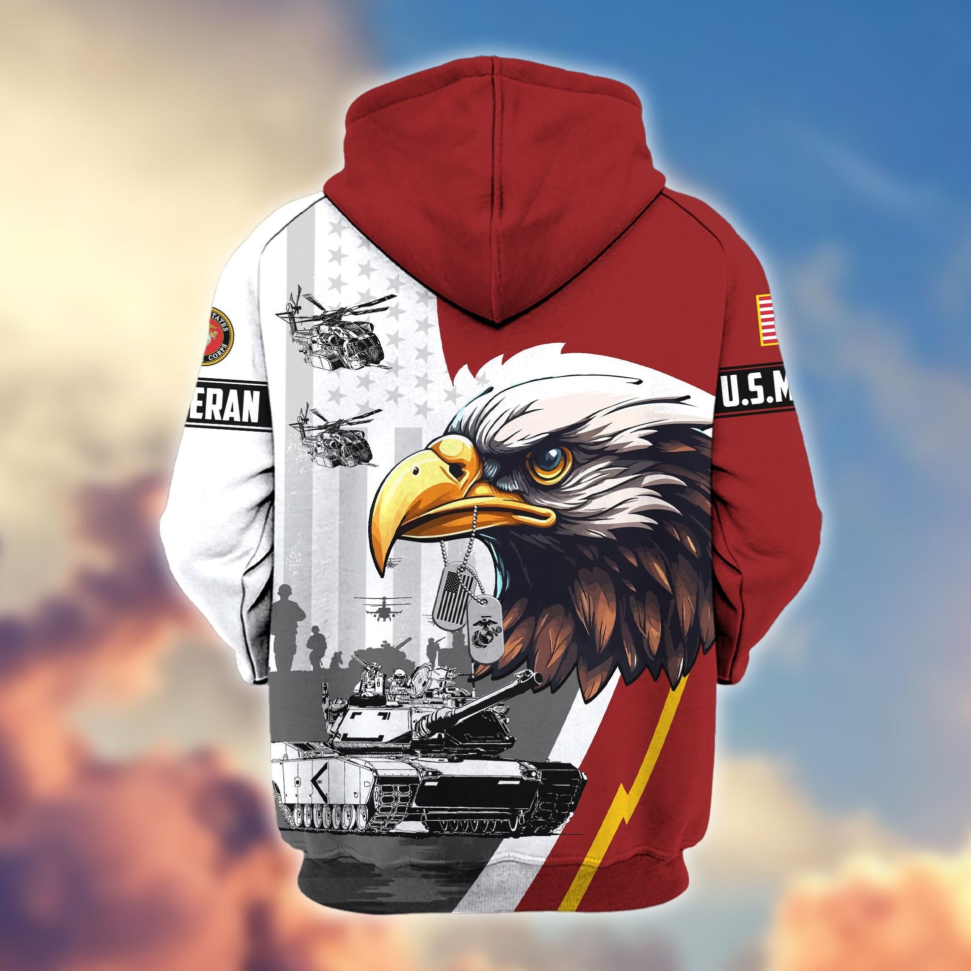 Premium US Veterans Zip Hoodie BPVC160901, Gifts For US Veterans, Gifts For Veterans Day