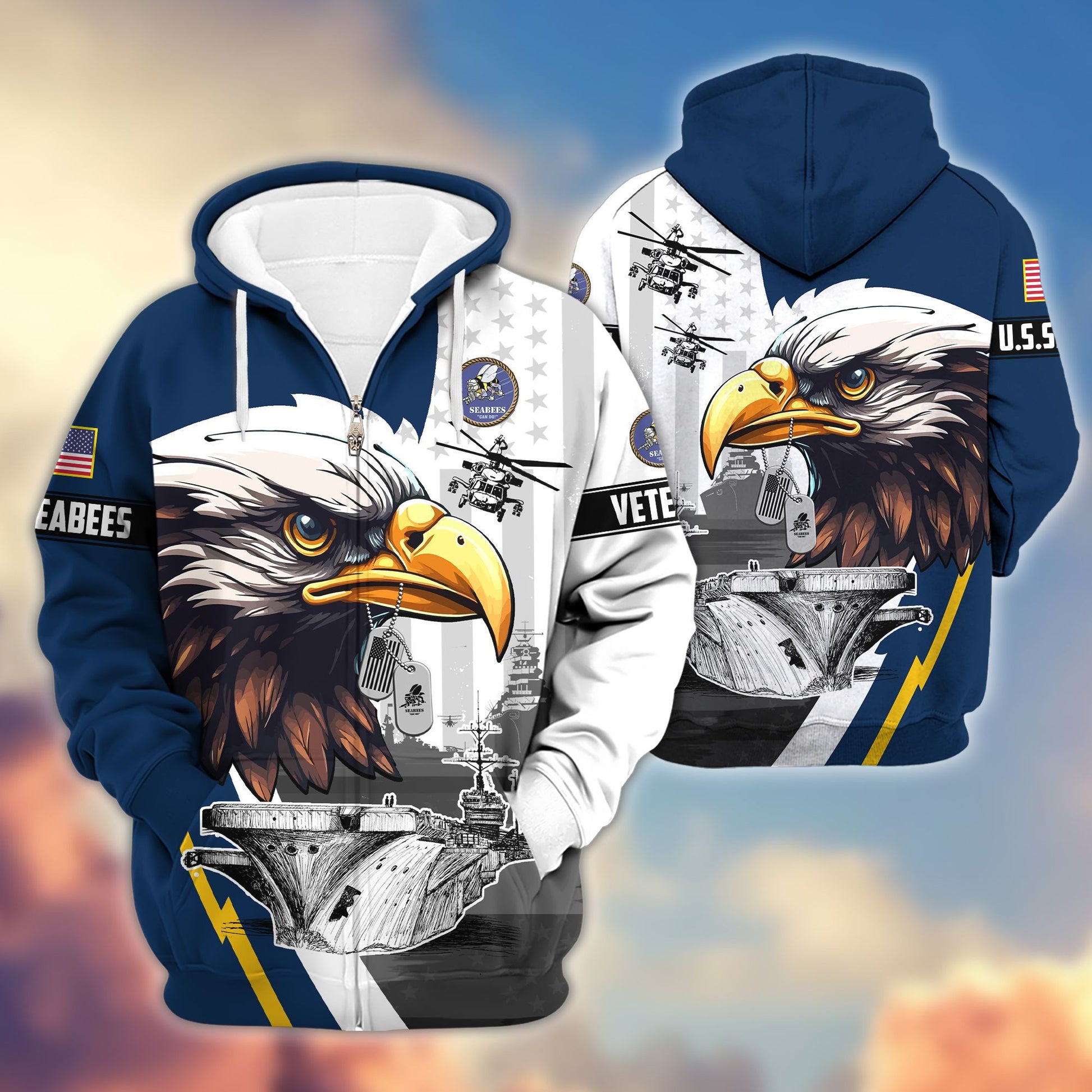 Premium US Veterans Zip Hoodie BPVC160901, Gifts For US Veterans, Gifts For Veterans Day