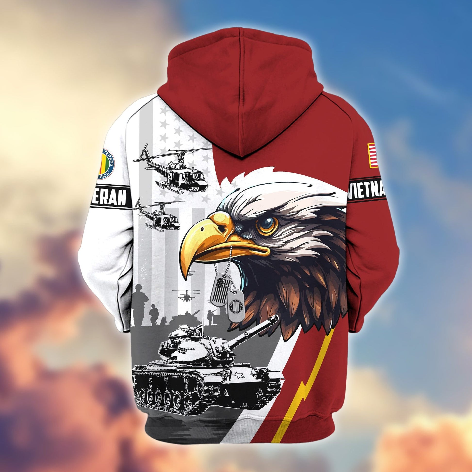 Premium US Veterans Zip Hoodie BPVC160901, Gifts For US Veterans, Gifts For Veterans Day