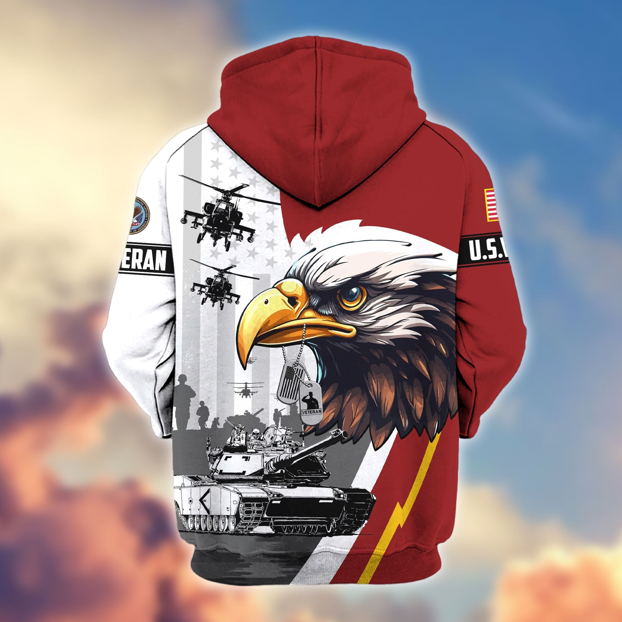 Premium US Veterans Zip Hoodie BPVC160901, Gifts For US Veterans, Gifts For Veterans Day