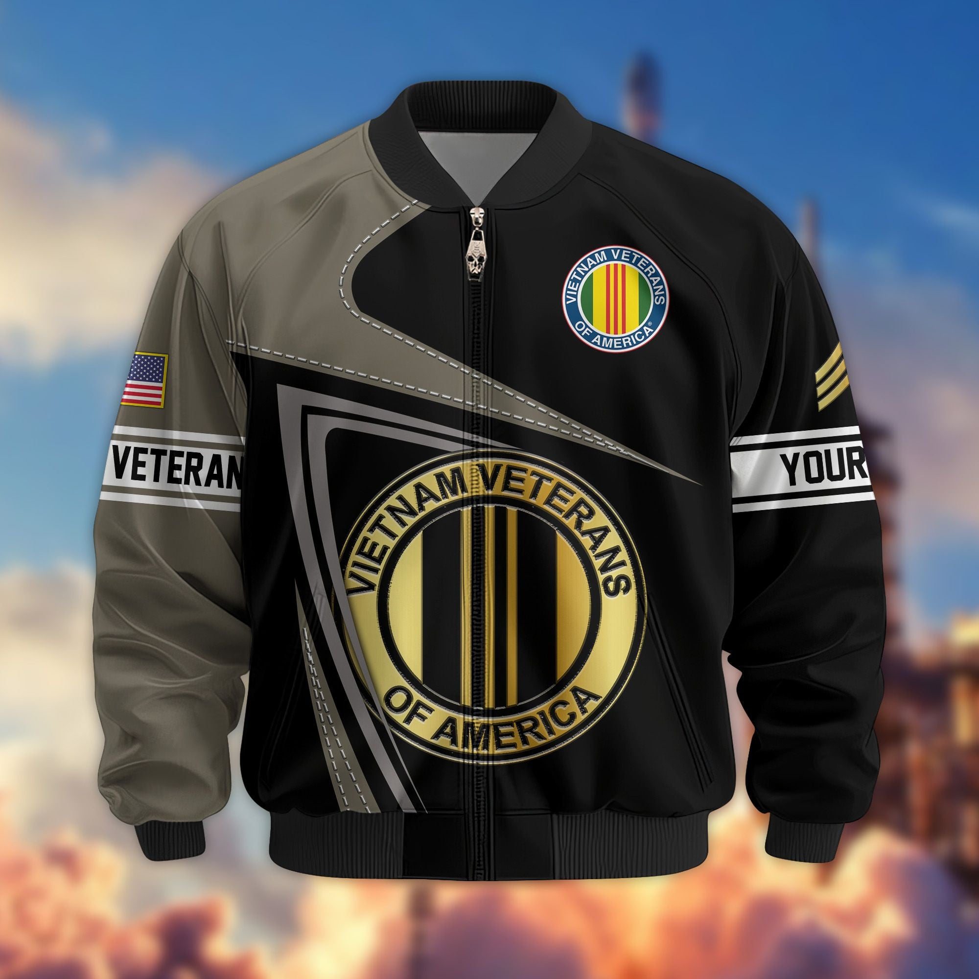 Premium Vietnam Veteran Bomber Jacket VPVC800106, Custom Name, Rank, Gifts For Vietnam Veteran
