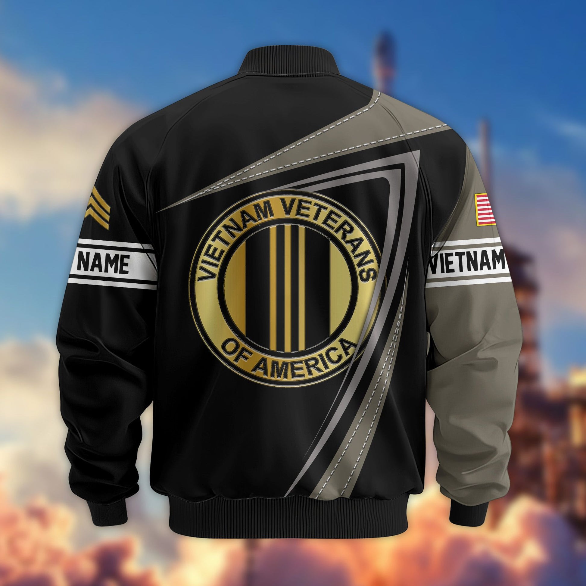 Premium Vietnam Veteran Bomber Jacket VPVC800106, Custom Name, Rank, Gifts For Vietnam Veteran