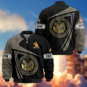 Premium US Veteran Bomber Jacket VPVC800107, Custom Name, Rank, Gifts For US Veteran