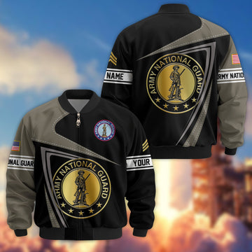 Premium Army National Guard Veteran Bomber Jacket VPVC800108, Custom Name, Rank, Gifts For Army National Guard Veteran
