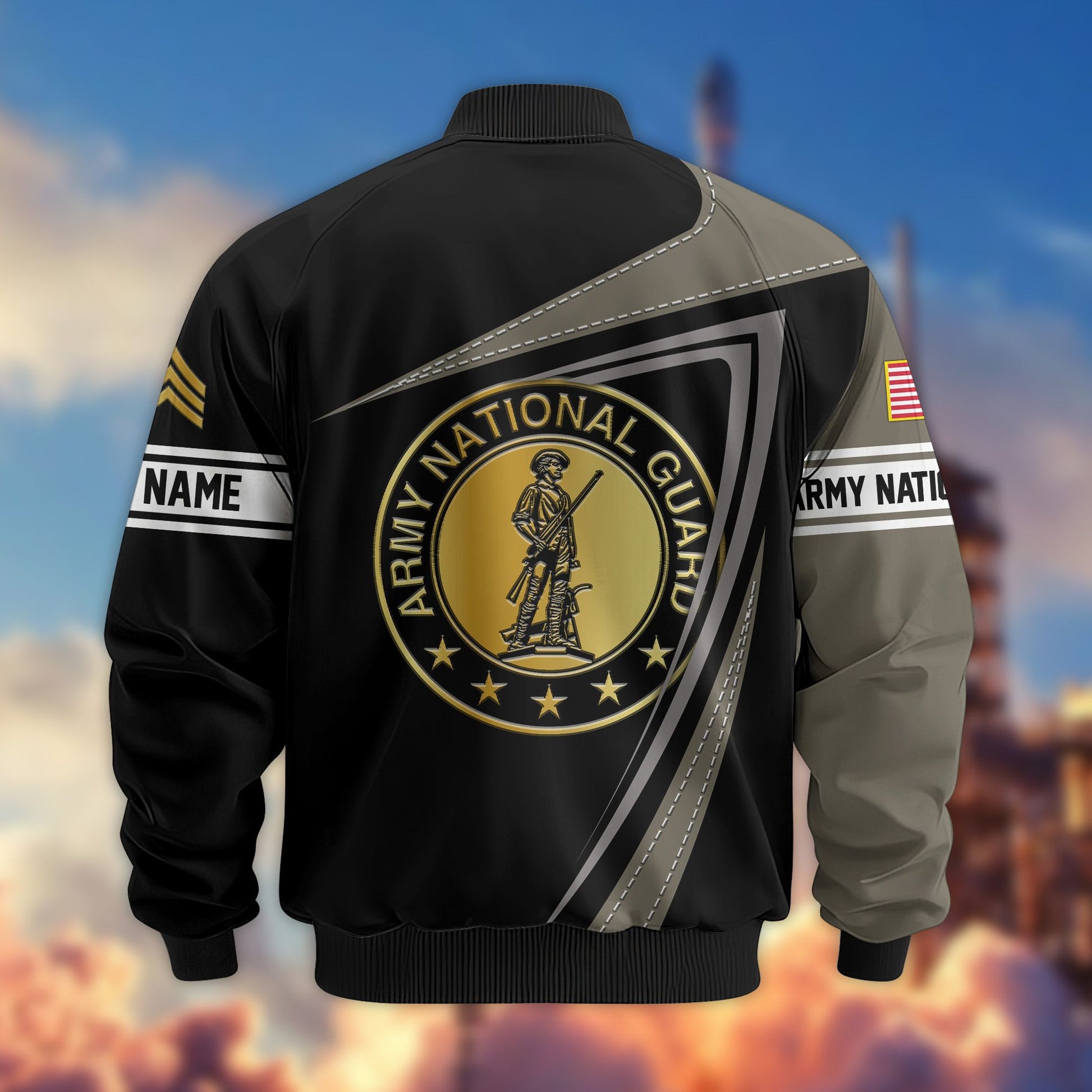 Premium Army National Guard Veteran Bomber Jacket VPVC800108, Custom Name, Rank, Gifts For Army National Guard Veteran