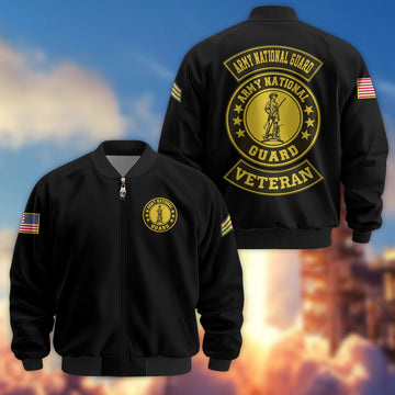 Premium Army National Guard Veteran Bomber Jacket VPVC800208, Custom Name, Rank, Gifts For Army National Guard Veteran