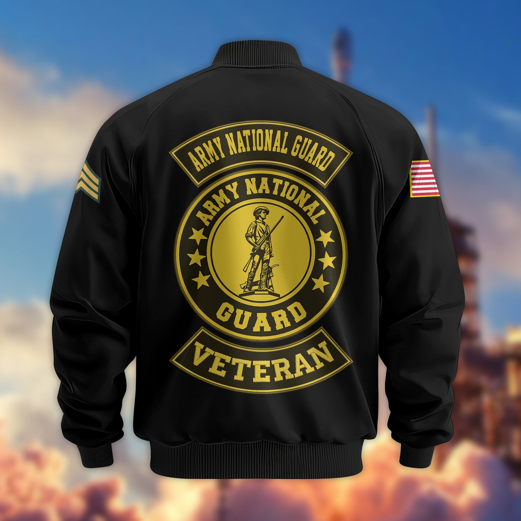 Premium Army National Guard Veteran Bomber Jacket VPVC800208, Custom Name, Rank, Gifts For Army National Guard Veteran
