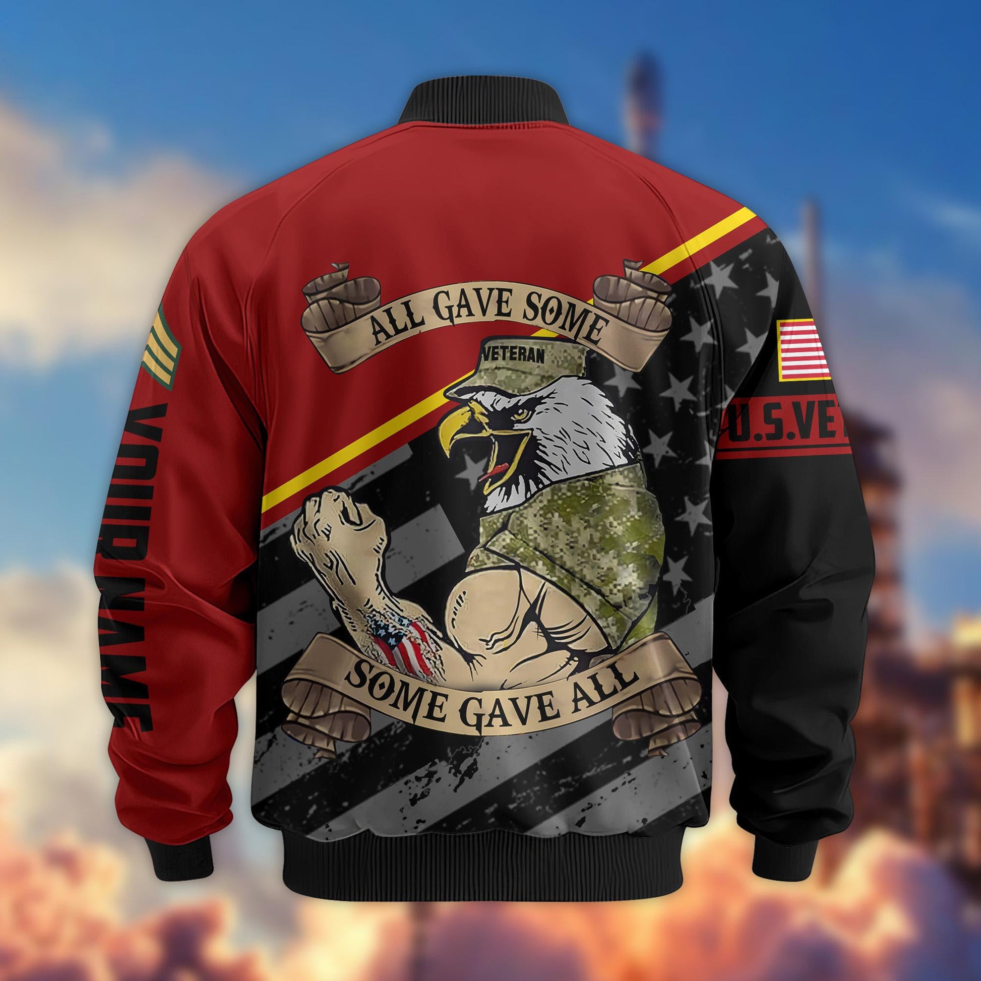 Premium US Veterans Bomber Jacket VPVC800407, Custom Name, Rank, Gifts For US Veteran