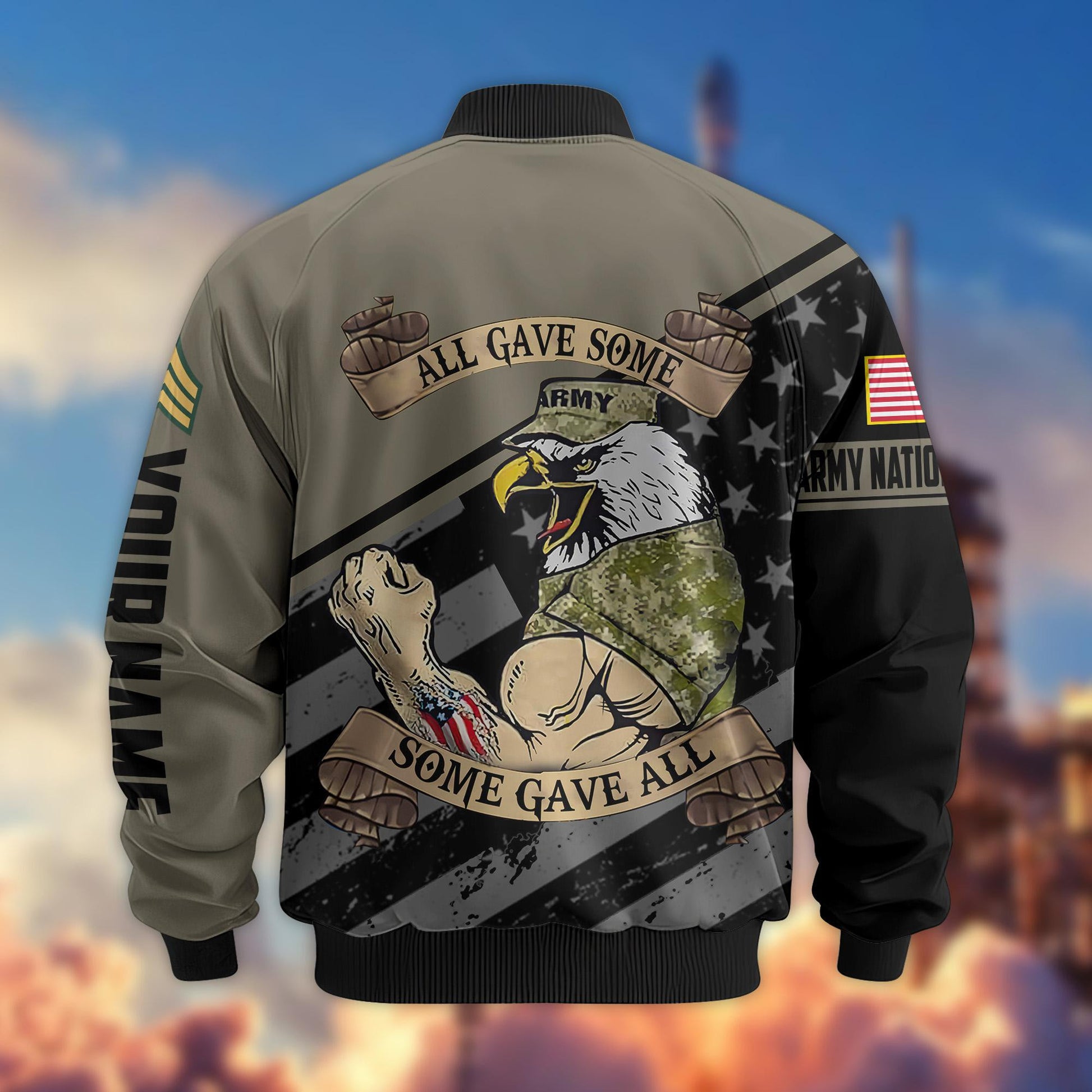 Premium Army National Guard Veteran Bomber Jacket VPVC800408, Custom Name, Rank, Gifts For Army National Guard Veteran