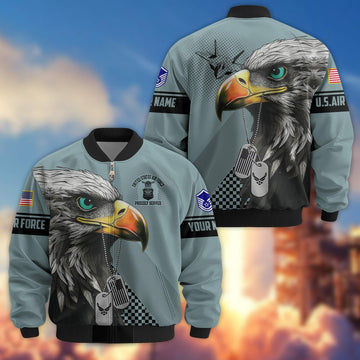 Premium USAF Veteran Bomber Jacket VPVC800504, Custom Name, Rank, Gifts For US Air Force Veteran