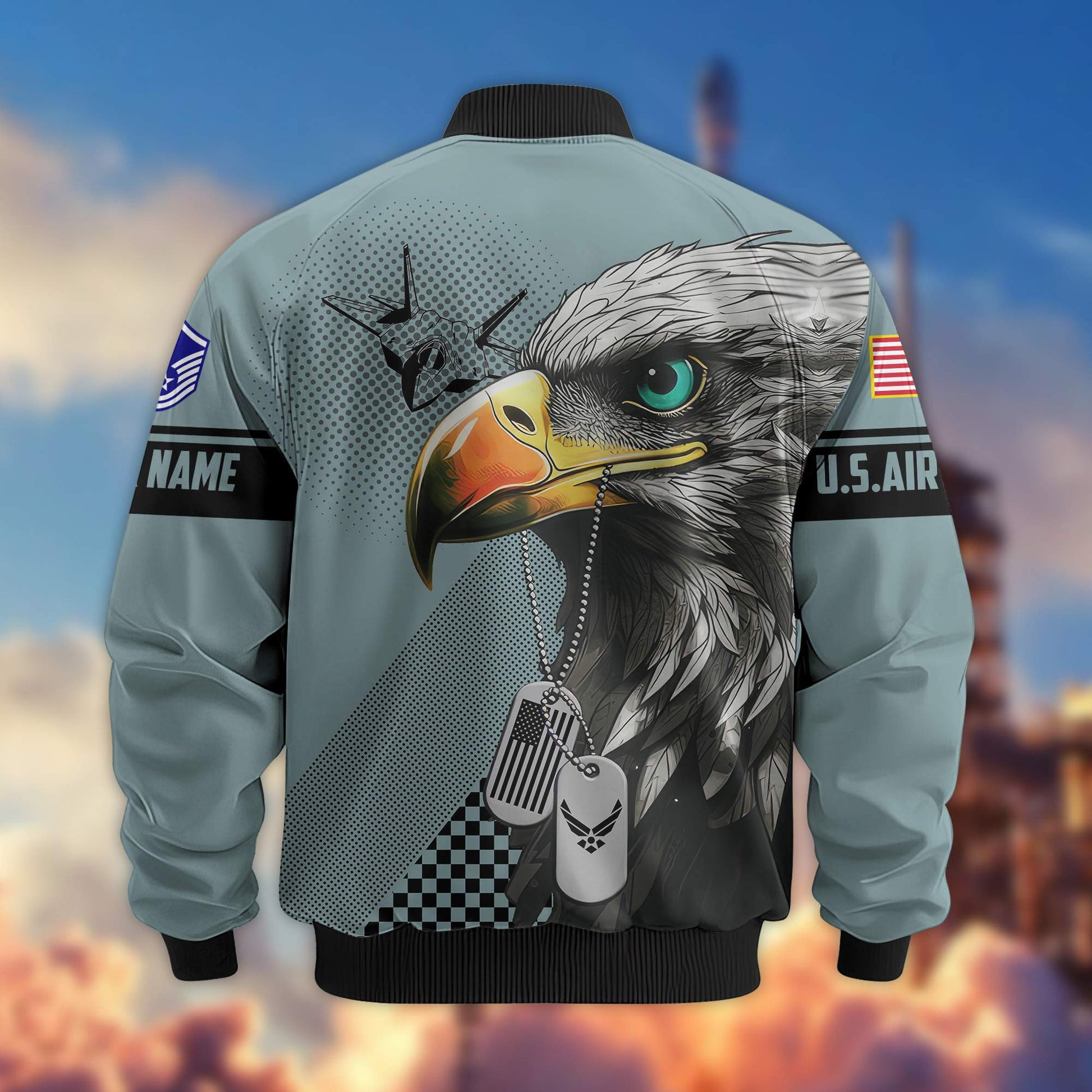 Premium USAF Veteran Bomber Jacket VPVC800504, Custom Name, Rank, Gifts For US Air Force Veteran