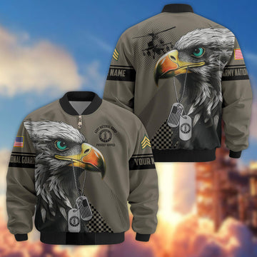 Premium Army National Guard Veteran Bomber Jacket VPVC800508, Custom Name, Rank, Gifts For Army National Guard Veteran