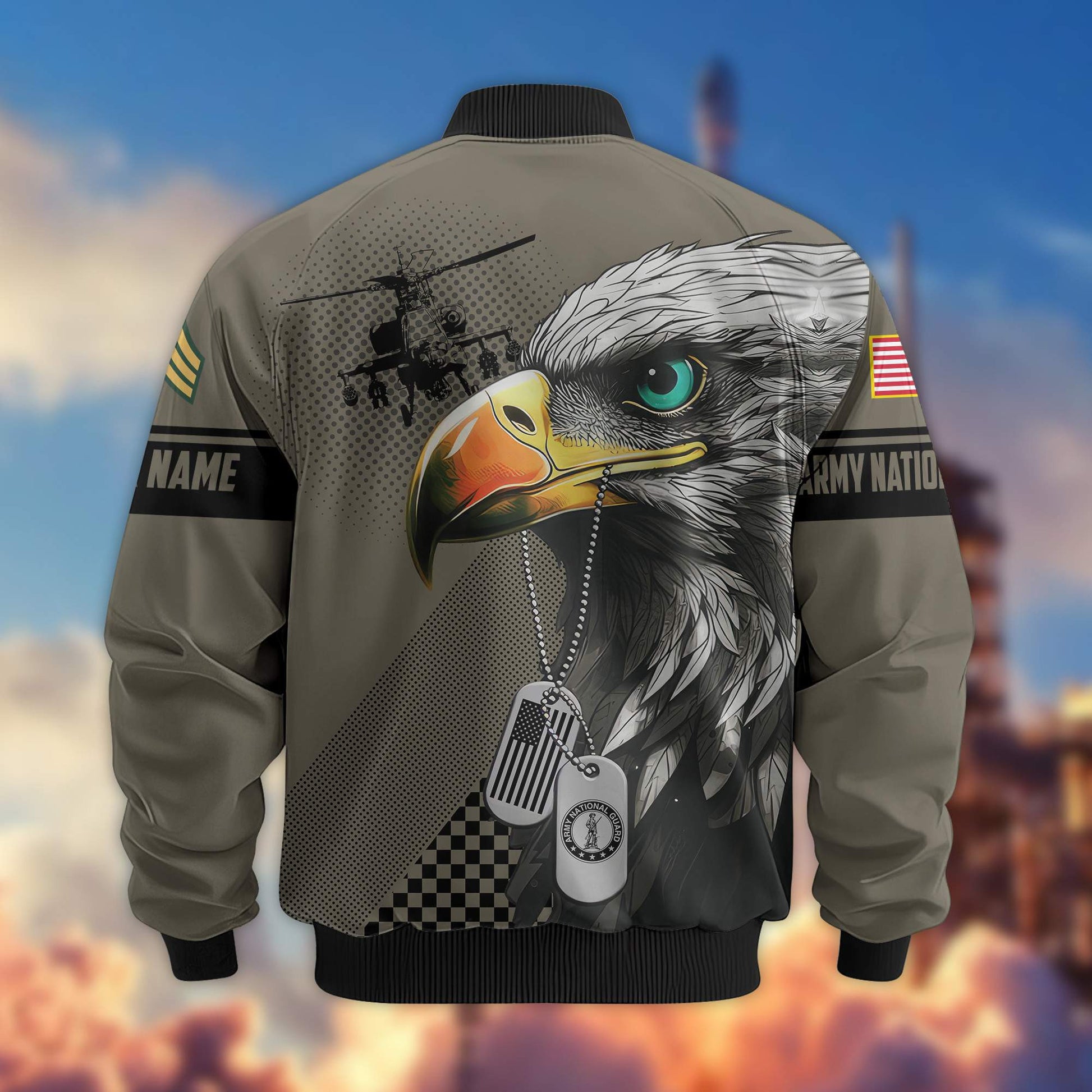 Premium Army National Guard Veteran Bomber Jacket VPVC800508, Custom Name, Rank, Gifts For Army National Guard Veteran