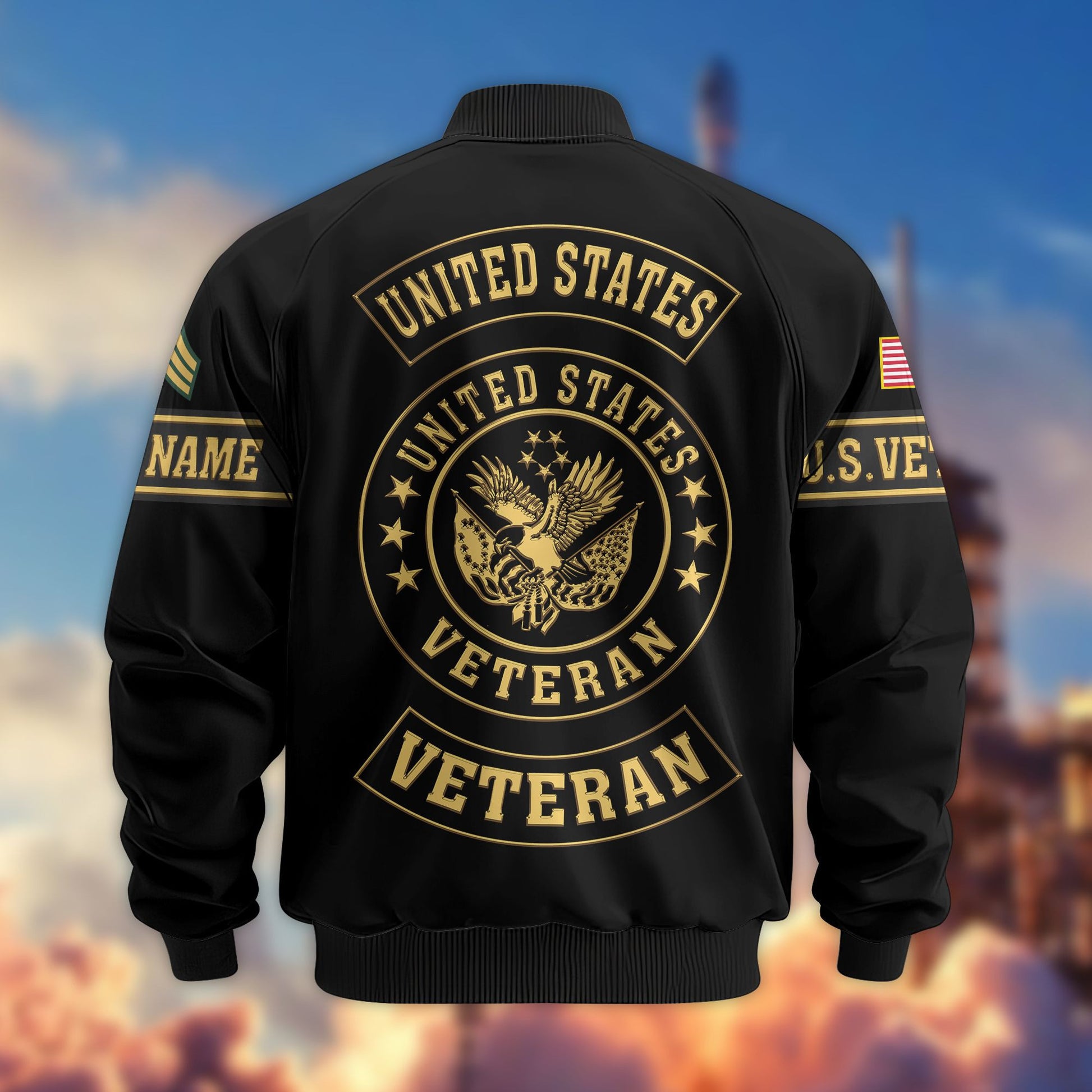 Premium US Veterans Bomber Jacket VPVC800707, Custom Name, Rank, Gifts For US Veteran