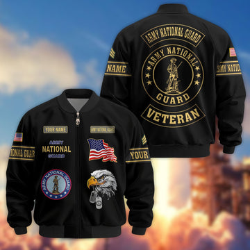 Premium Army National Guard Veteran Bomber Jacket VPVC800708, Custom Name, Rank, Gifts For Army National Guard Veteran