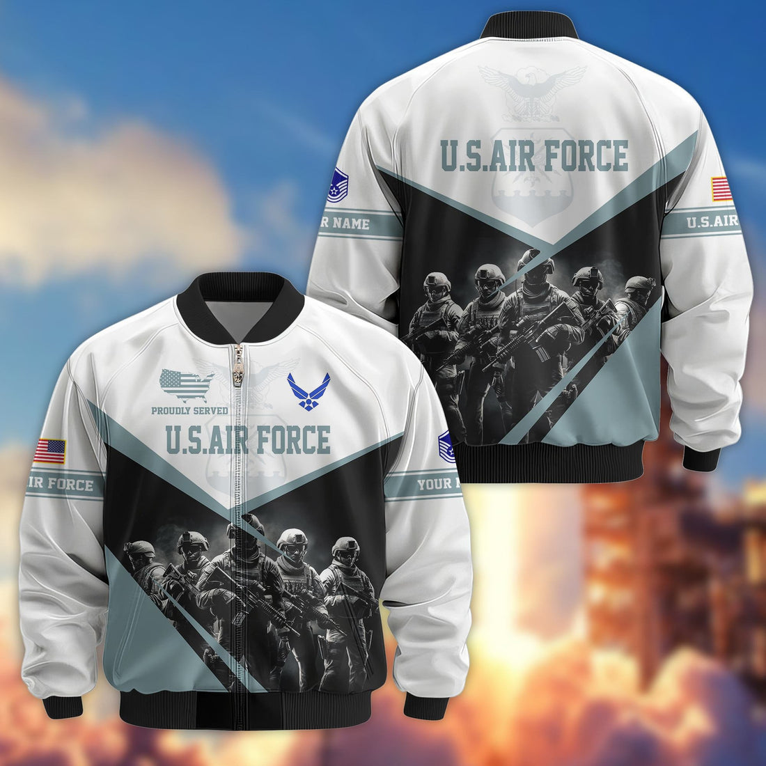 USAF Veteran Bomber Jacket VPVC800611, Custom Name, Rank, Gifts For US Air Force Veteran