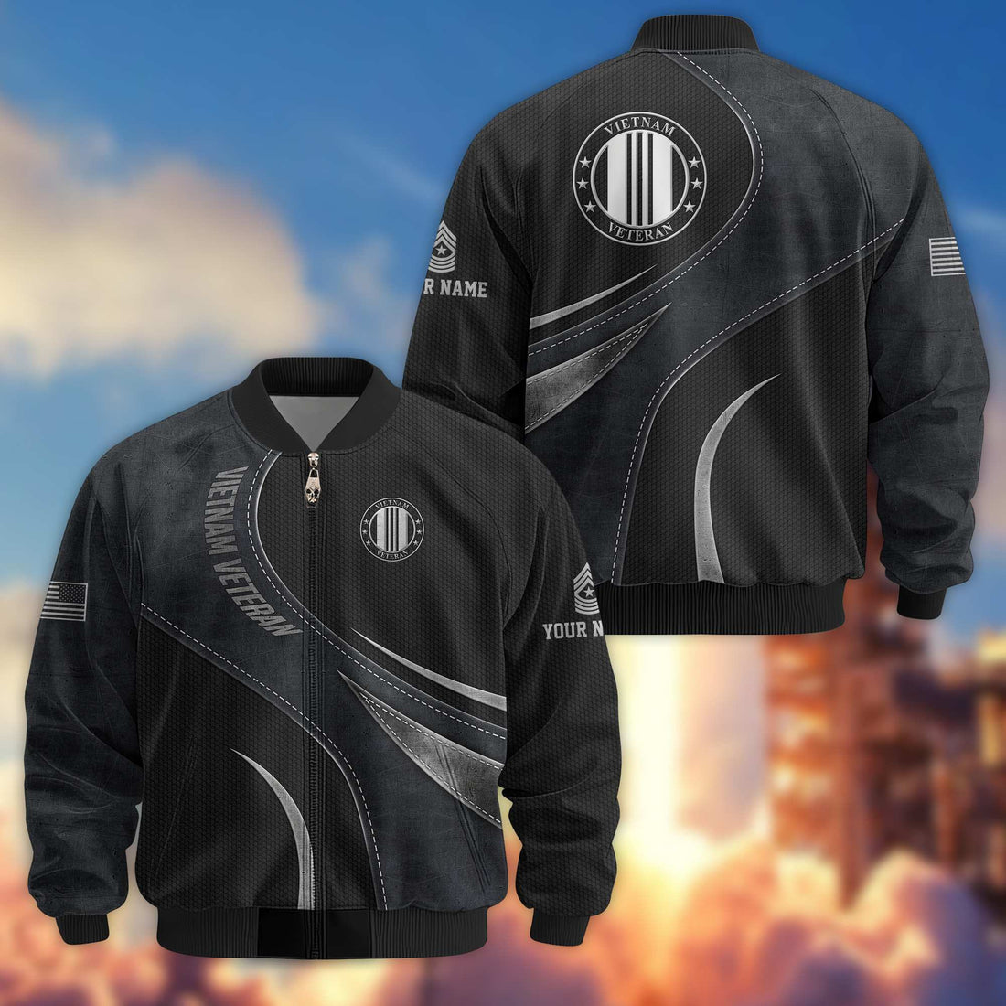 Premium Custom Name, Rank, Vietnam Veteran Bomber Jacket VPVC801006, Gifts For Vietnam Veteran