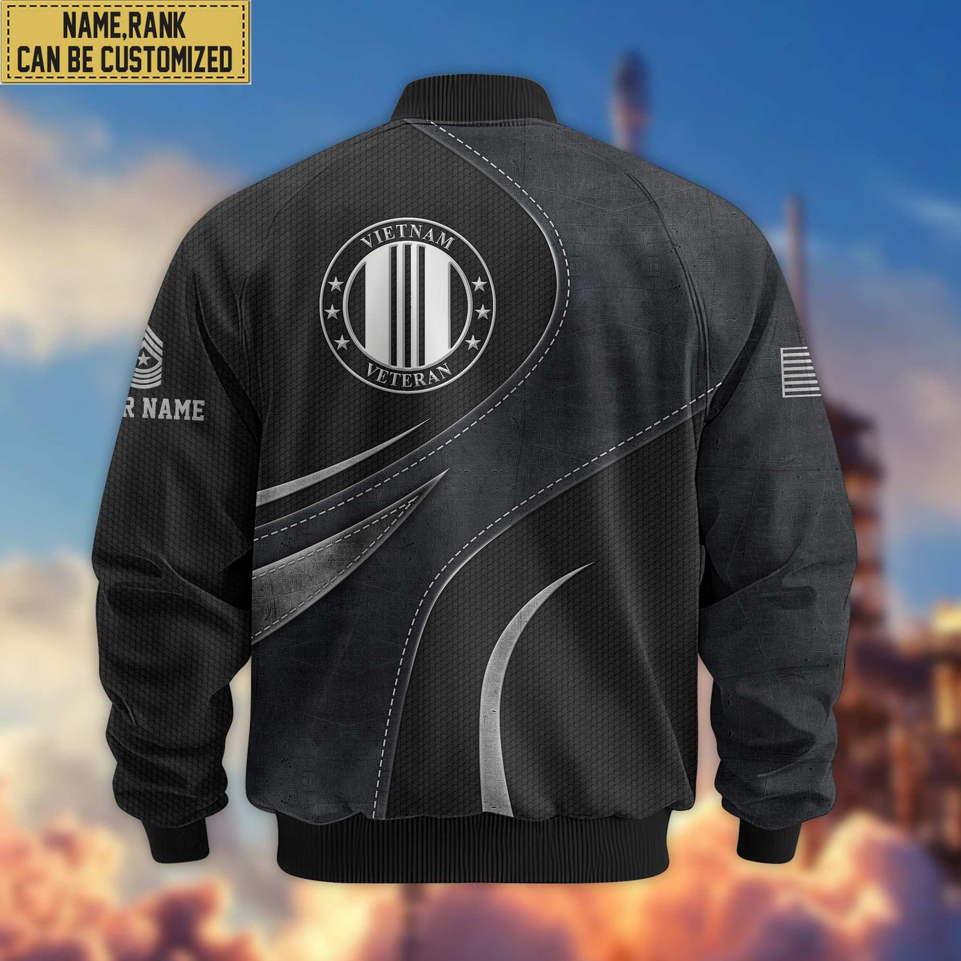 Premium Custom Name, Rank, Vietnam Veteran Bomber Jacket VPVC801006, Gifts For Vietnam Veteran