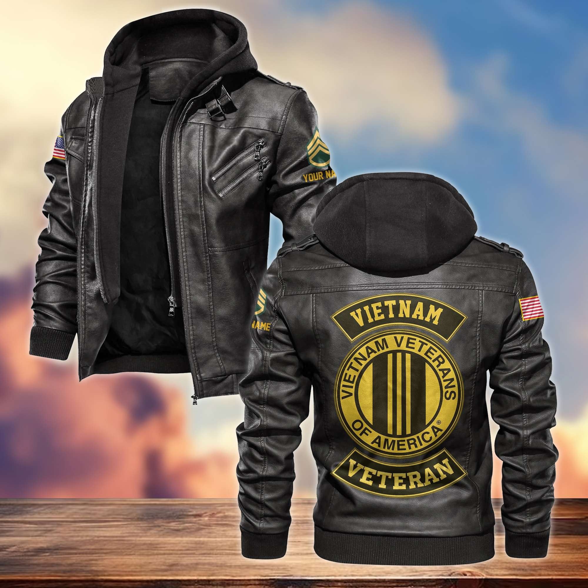 Premium Vietnam Veteran Leather Jacket VPVC700006, Custom Name, Rank, Gifts For Vietnam Veteran