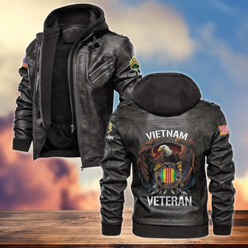 Premium Vietnam Veteran Leather Jacket VPVC700806, Gifts For Vietnam Veteran