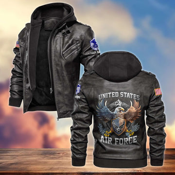 Premium USAF Leather Jacket VPVC700404, Gifts For Air Force Veteran