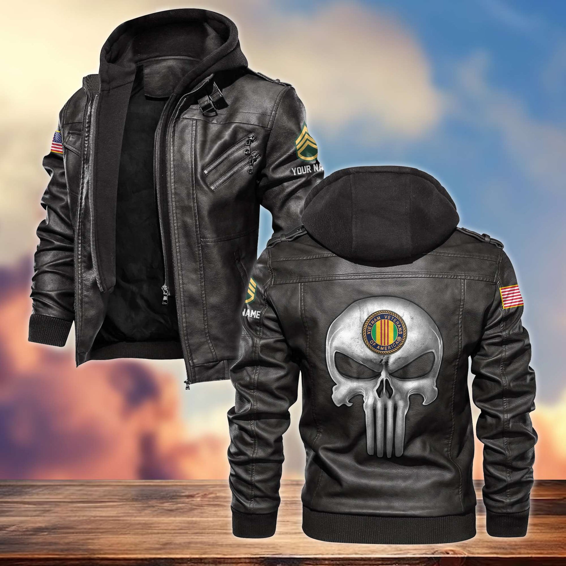 Premium Vietnam Veteran Leather Jacket VPVC701006, Custom Name, Rank, Gifts For Vietnam Veteran