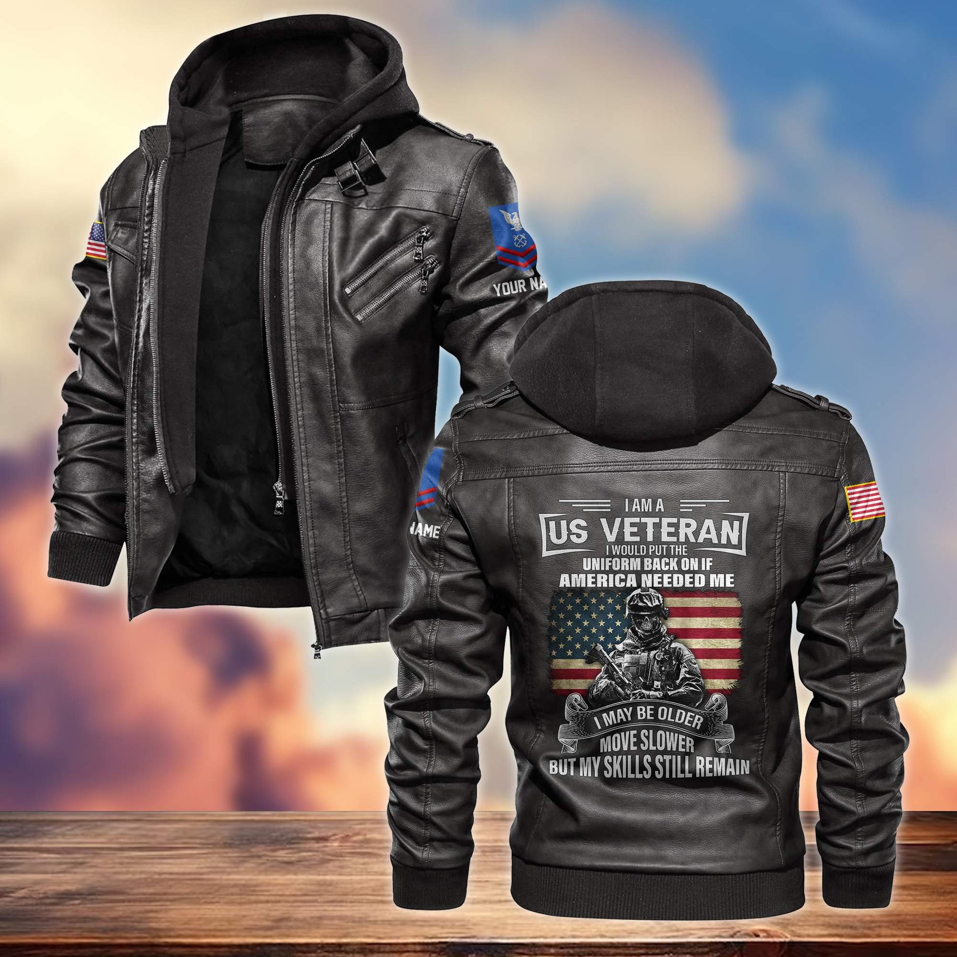 Premium USCG Leather Jacket VPVC701105, Custom Name, Rank, Gifts For Coast Guard Veteran