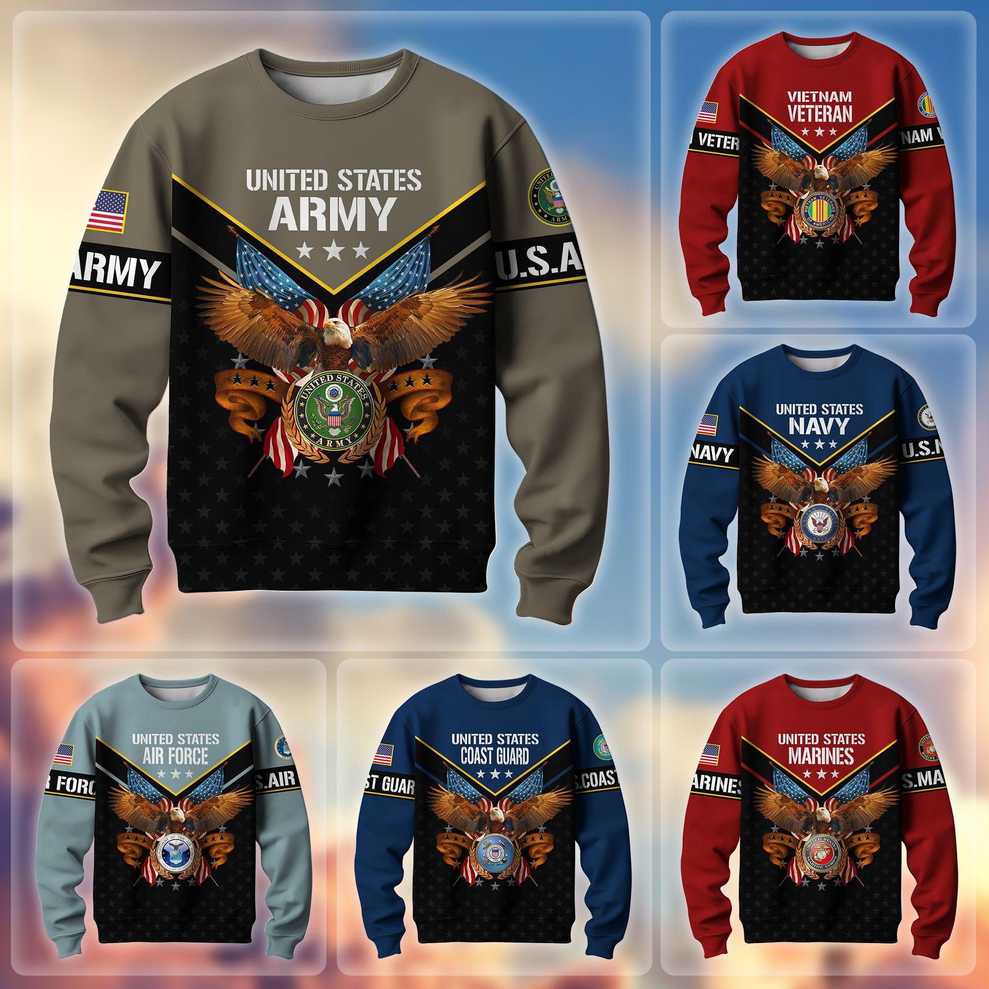 Premium US Military Sweatshirt BPVC180910, Gifts For US Military