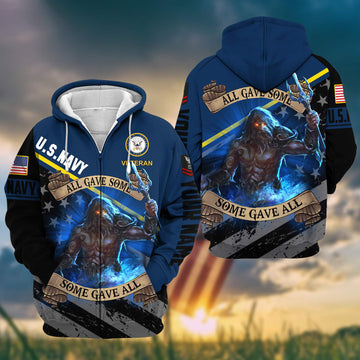 Premium US Navy Zip Hoodie VPVC602022, Custom Name, Rank, Gifts For Navy Veteran
