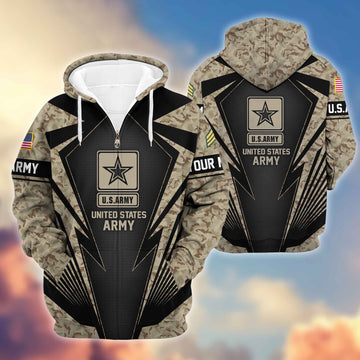 US Army Zip Hoodie VPVC602201, Gifts For Army Veteran