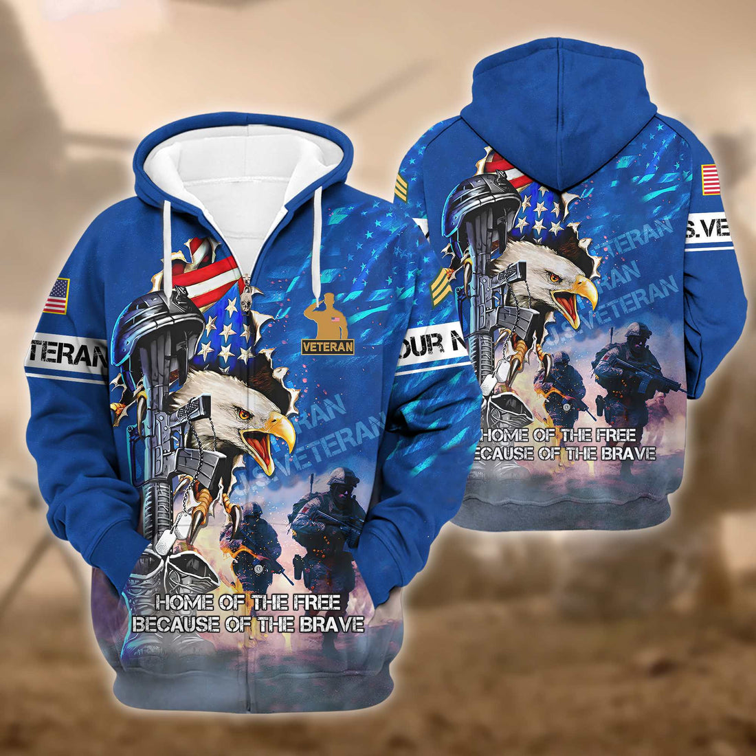 Premium Custom US Veterans Zip Hoodie VPVC602307, Gifts For US Veterans