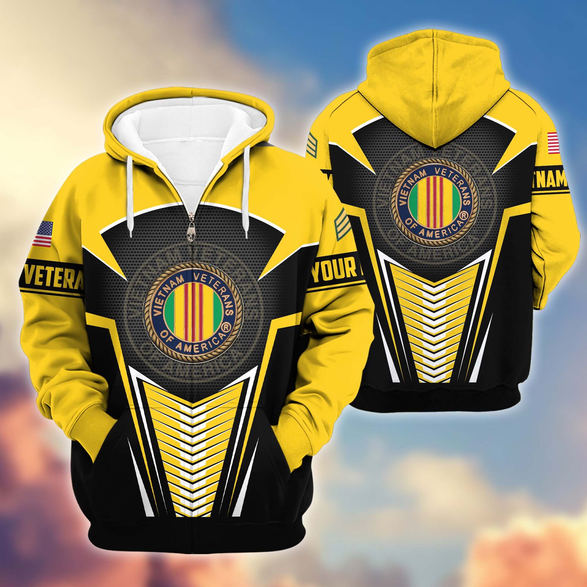 Premium Vietnam Veterans Zip Hoodie VPVC600806, Custom Name, Rank, Gifts For Vietnam Veterans