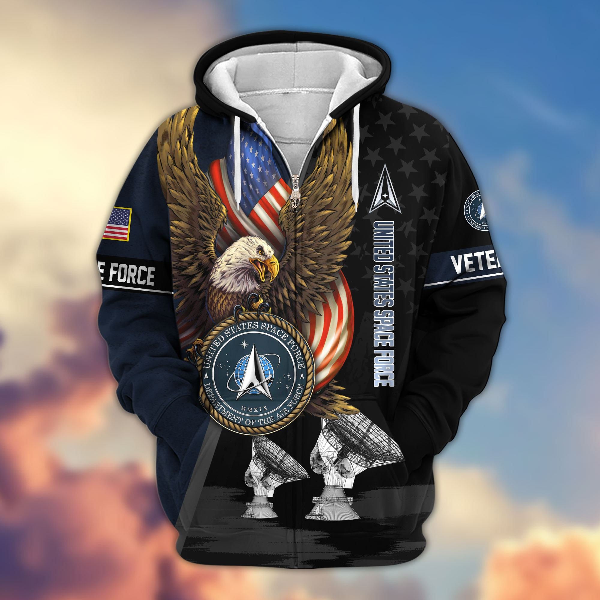 Premium Proudly Served US Veterans Zip Hoodie APHN170912, Gifts For US Veterans, Gifts For Veterans Day