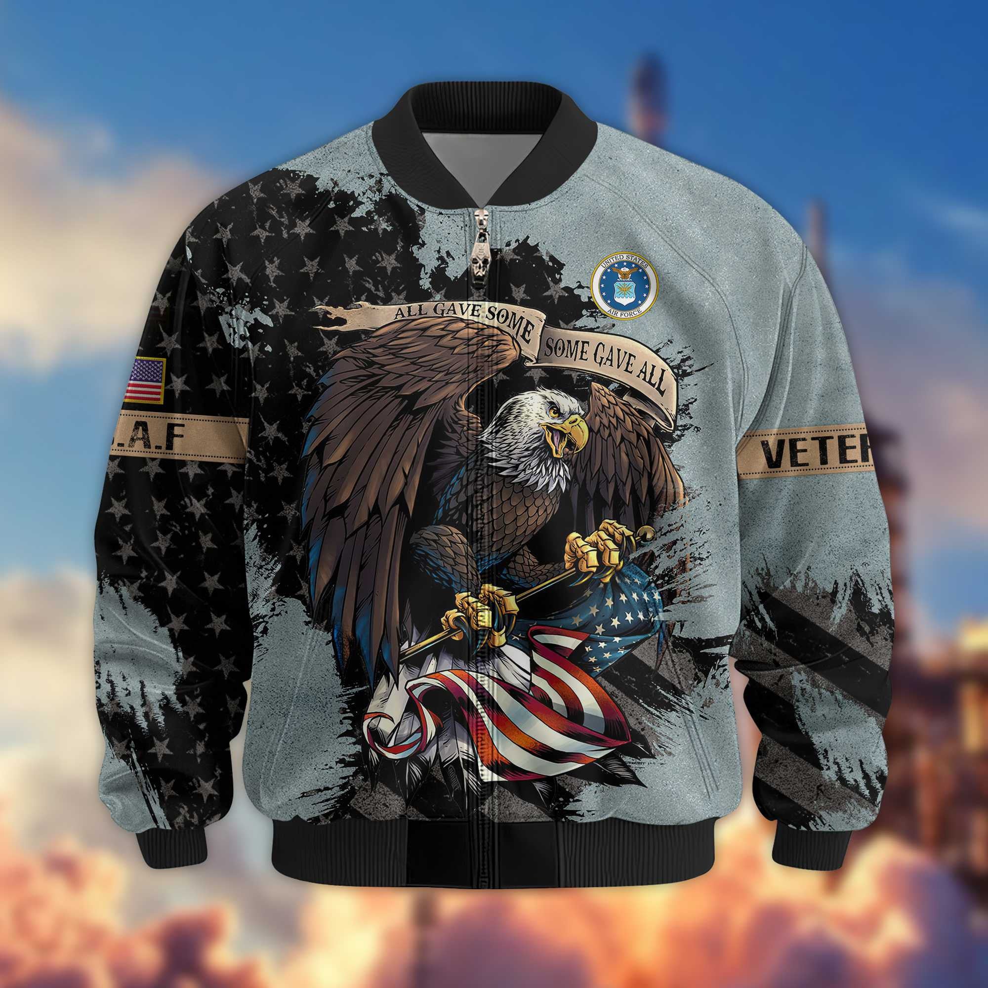 Premium USAF Veteran Bomber Jacket VPVC801404, Gifts For US Air Force Veteran