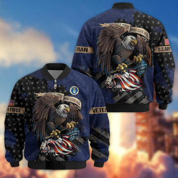 Premium USAF Veteran Bomber Jacket VPVC801412, Gifts For US Air Force Veteran
