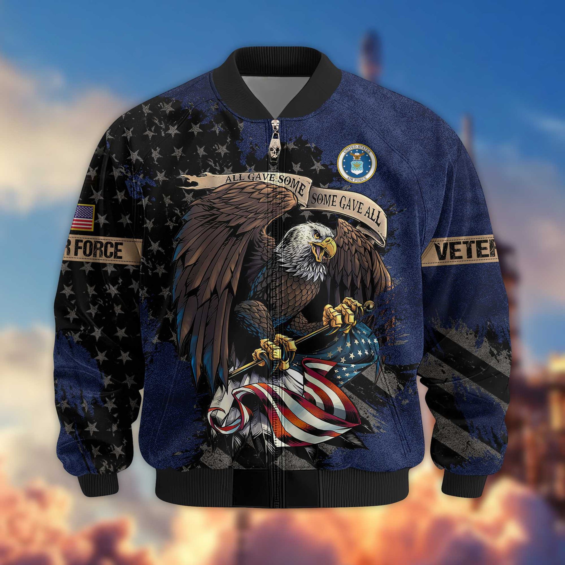 Premium USAF Veteran Bomber Jacket VPVC801412, Gifts For US Air Force Veteran