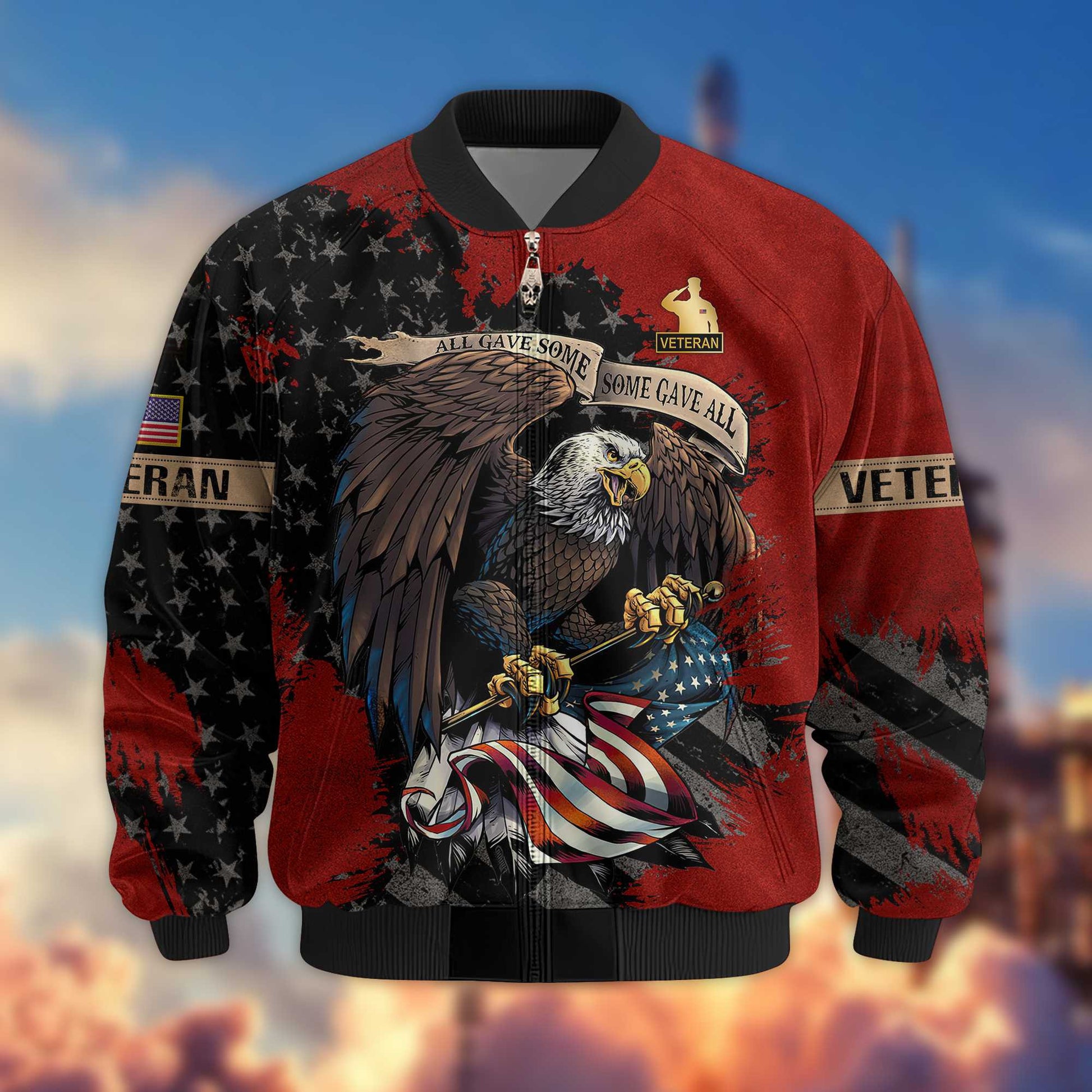 Premium US Veterans Bomber Jacket VPVC801407, Gifts For US Veteran